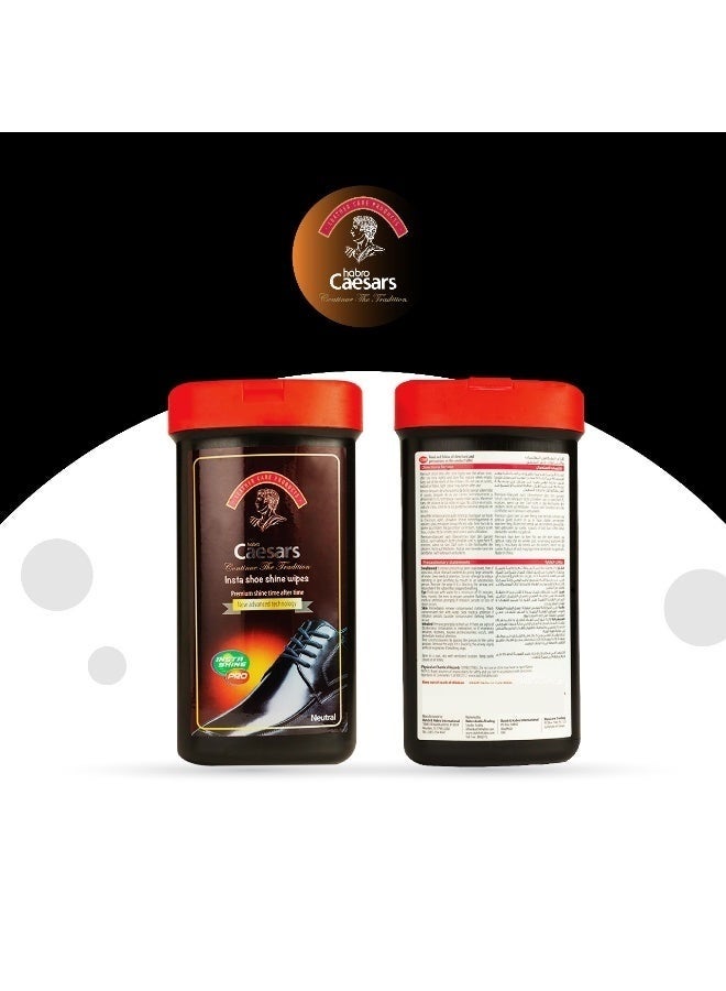 هابرو سيزار مناديل تلميع الأحذية سيزرز نيوترال إنستا، لمعان فاخر يدوم طويلاً - Image 3